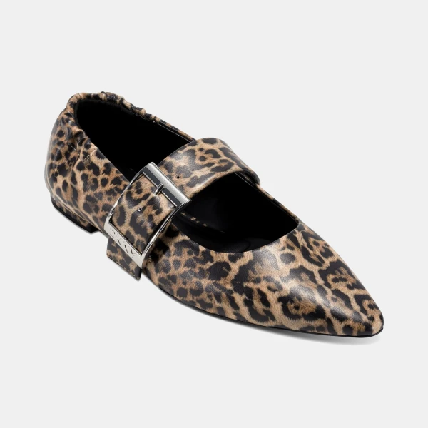 DKNY Women's Cormic Buckle Flats - Natural 1