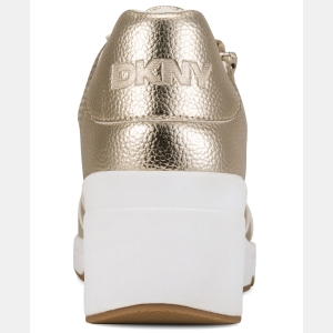 DKNY Women's Sorvino Wedge Sneakers - White Gold - Image 4