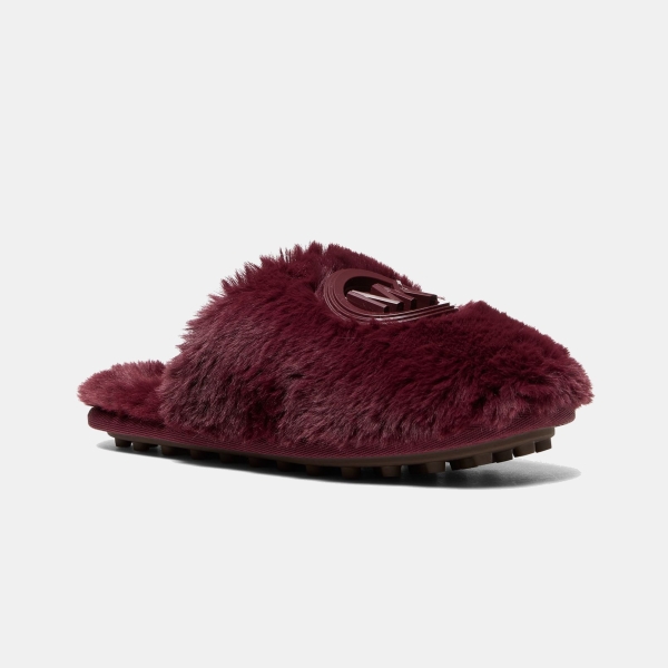Michael Kors Women's Ada Round Toe Charm Slippers - Oxblood