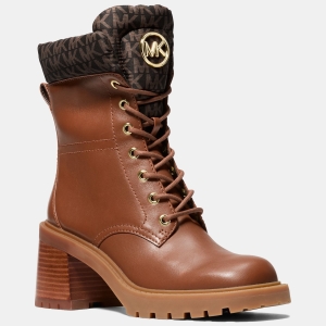 Michael Kors Women's Cade Round Toe Heeled Booties - Brown/ Luggage