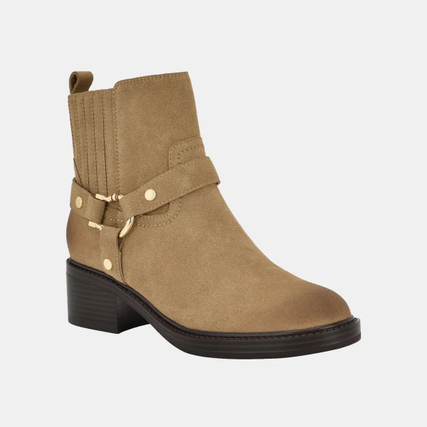 Tommy Hilfiger Women's Varik Harness Block Heel Booties - Dark Natural