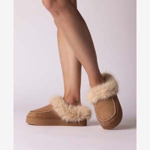 Journee Collection Women's Taran Cozy Platform Slippers - Chestnut - Image 7