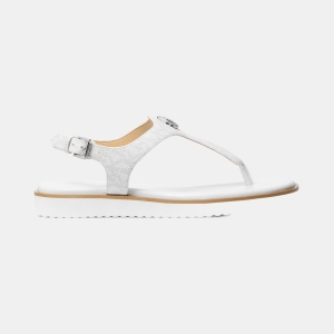 Michael Kors Women's Val Thong Round Toe Flat Sandals - Optic White Multi Canvas - Image 3