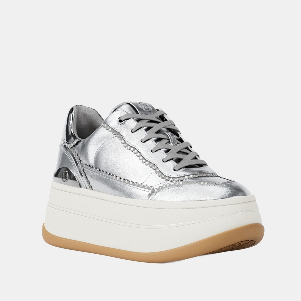 Women's  Hayes Lace Up Sneakers - Siver/ Aluminum/ Crystal
