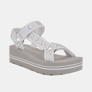 Women's Avin Logo Sport Sandals - White Silver Logo