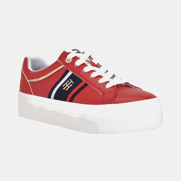 Tommy Hilfiger Women's Badria Logo Platform Sneakers - Red