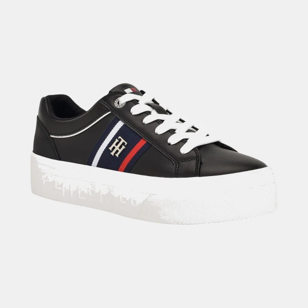 Tommy Hilfiger Women's Badria Logo Platform Sneakers - Black
