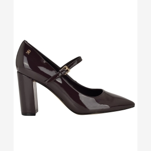 Tommy Hilfiger Women's Aveniz High Block Heel Mary Jane Pumps - Dark Red - Image 3