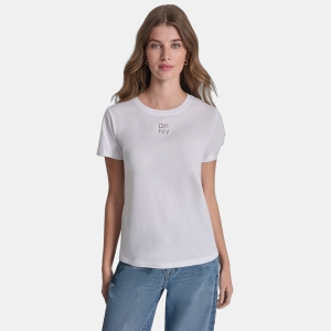 Women's Stacked Eyelet Logo Crewneck T-Shirt - White