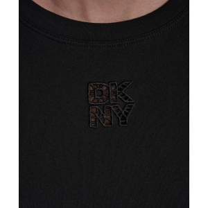 Women's Stacked Eyelet Logo Crewneck T-Shirt - BLack - Image 5