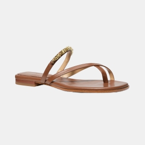 Michael Kors Women Dina Slip-On Flat Sandals - Luggage