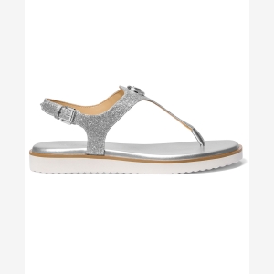 Michael Kors Women's Val Thong Round Toe Flat Sandals - Silver - Image 3