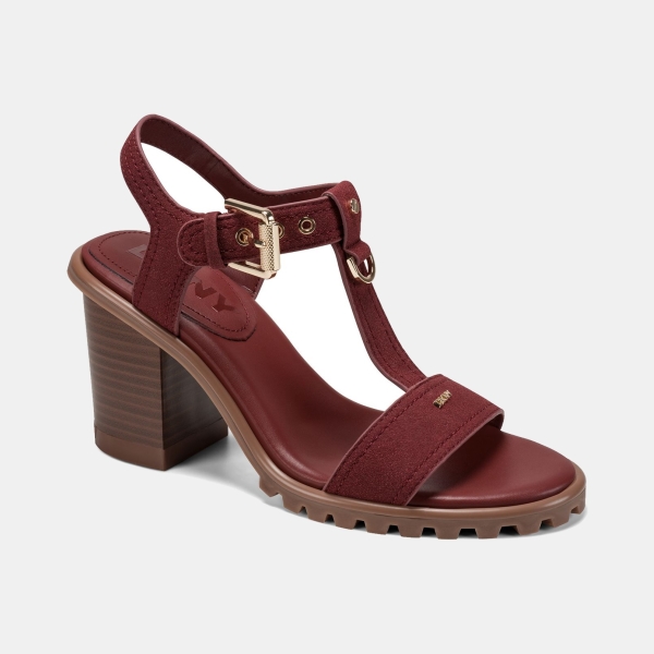 DKNY Women's Marg Ankle Strap Heel Sandals - Brick
