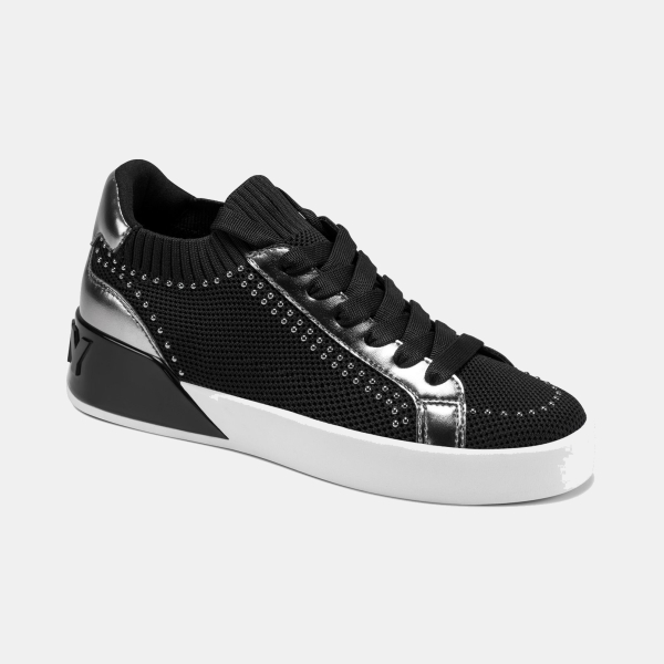 DKNY Women's Mallory Studs Round Toe Sneakers - Black