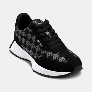 DKNY Women's Naples Checkered Running Sneakers - Black/Nickel