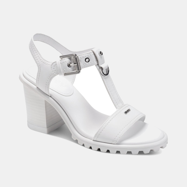 DKNY Women's Marg Ankle Strap Heel Sandals - White