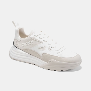DKNY Women's Zanira Lace-Up Sneakers - Soft White/White