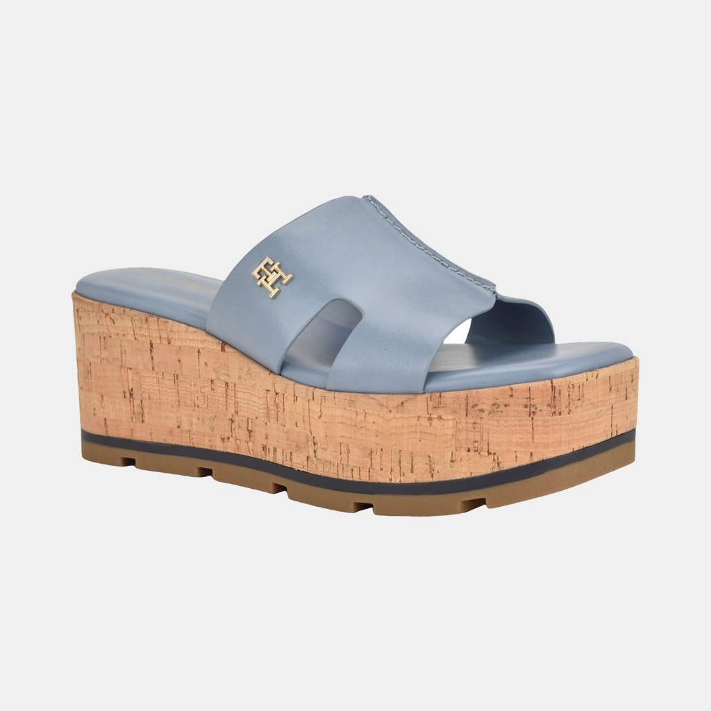 Tommy Hilfiger Women's Heliena High Platform Wedge Sandals - Blue