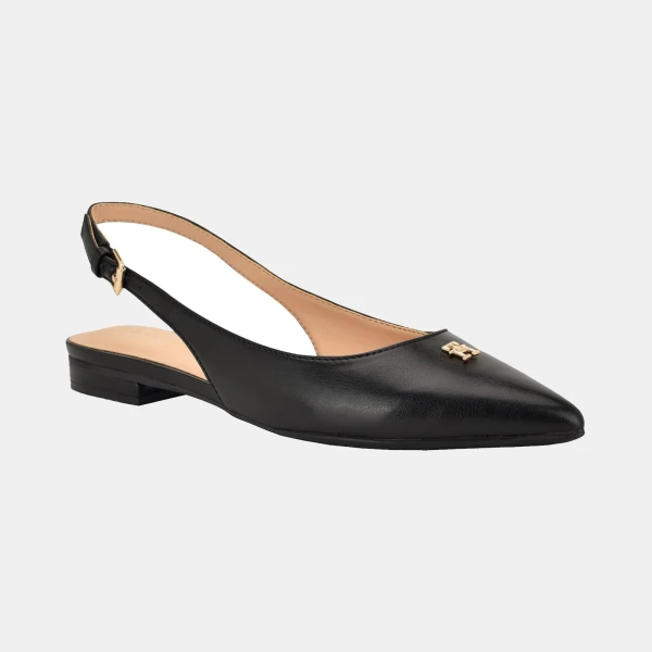 Tommy Hilfiger Women's Velina Pointed Toe Slingback Flats - Black