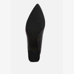 London Rag Womens Emersyn Croc Block Heel Pump Shoes - Black - Image 8