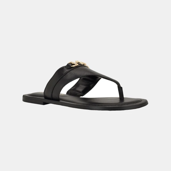 Tommy Hilfiger Women's Goldiea Flat Ornamented Sandal - Black