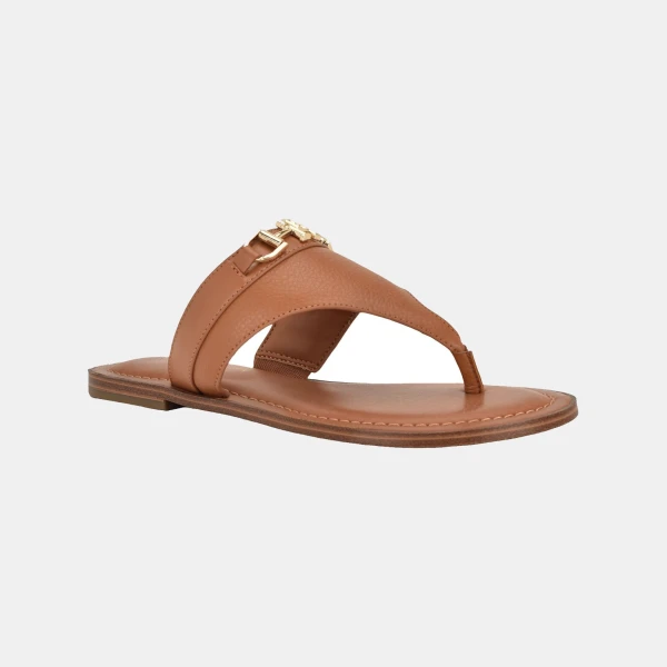 Tommy Hilfiger Women's Goldiea Flat Ornamented Sandal - Luggage