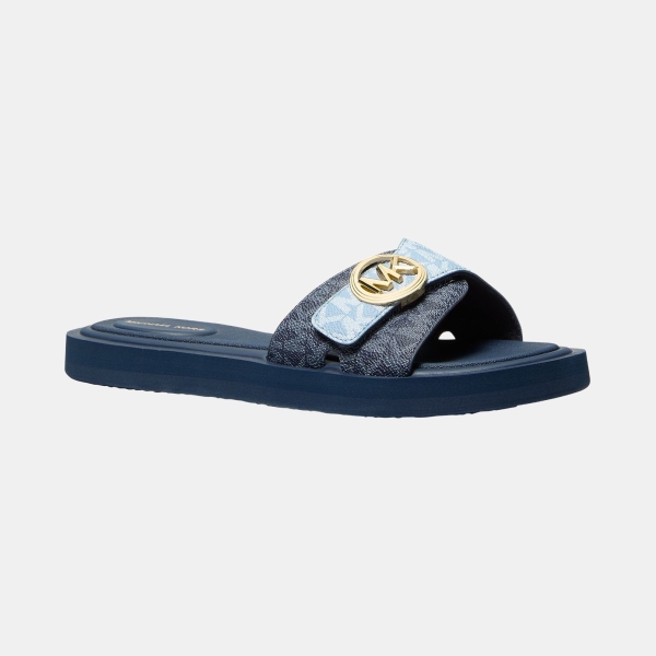 Women's Open Toe MK Pool Slides Sandals - Chambray
