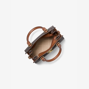 Michael Kors Outlet Hamilton Small Logo Satchel - BROWN - Image 3