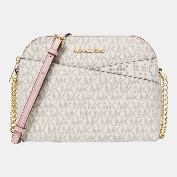 Michael Kors Outlet Jet Set Travel Medium Logo Dome Crossbody Bag - PWD BLSH MLT