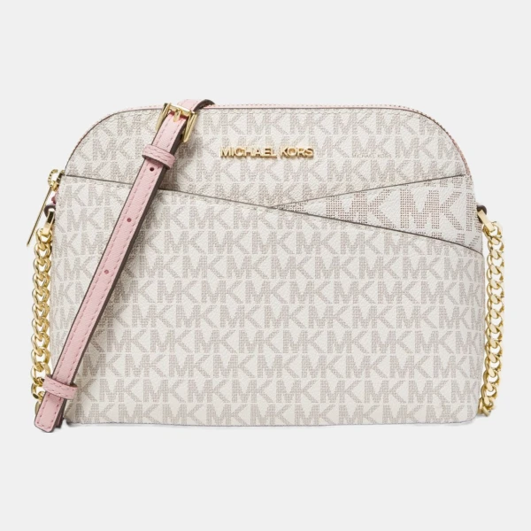 Michael Kors Outlet Jet Set Travel Medium Logo Dome Crossbody Bag - PWD BLSH MLT