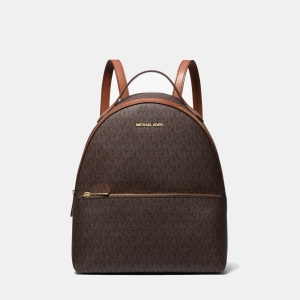 Sheila Medium Logo Backpack - Brown