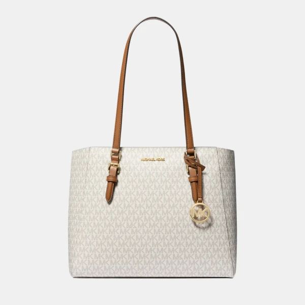 Charlotte Large 3-in-1 Signature Logo Tote Bag - VANILLA