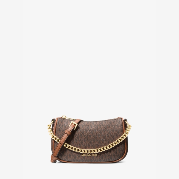 Michael Kors Outlet Carmela Small Signature Logo Convertible Crossbody Bag