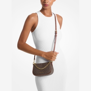Michael Kors Outlet Carmela Small Signature Logo Convertible Crossbody Bag - Image 4
