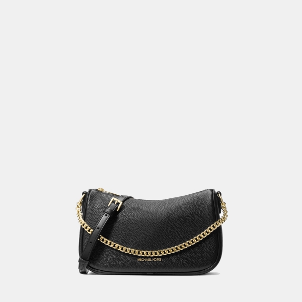 Michael Kors Outlet Carmela Medium Pebbled Leather Convertible Crossbody Bag - BLACK