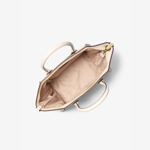 Michael Kors Outlet Avril Large Leather and Suede Satchel - Image 3