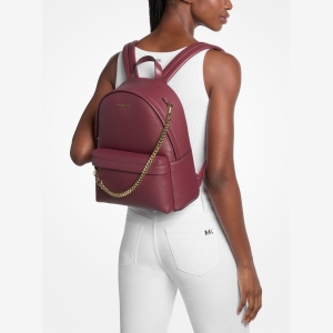 Michael Kors Outlet Slater Medium Backpack - CHERRY - Image 5