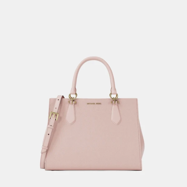 Michael Kors Outlet Marilyn Medium Saffiano Leather Satchel - POWDER BLUSH