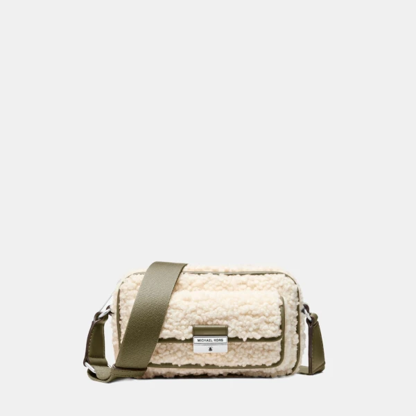 Bradshaw Extra-Small Faux Shearling Camera Crossbody Bag - Olive