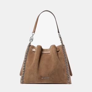 Mina Large Suede Chain Shoulder Bag