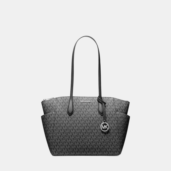 Michael Kors Outlet Marilyn Medium Signature Logo Tote Bag - BLACK