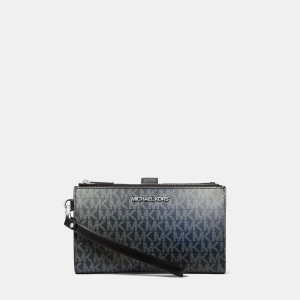 Jet Set Large Ombré Signature Logo Wristlet - Black Combo