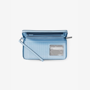 Michael Kors Outlet Large Pebbled Leather Continental Wallet - PALE OCEAN - Image 3