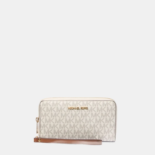 Jet Set Signature Logo Smartphone Wristlet - VANILLA