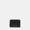 Michael Kors Outlet Jet Set Travel Medium Saffiano Leather Wallet - BLACK