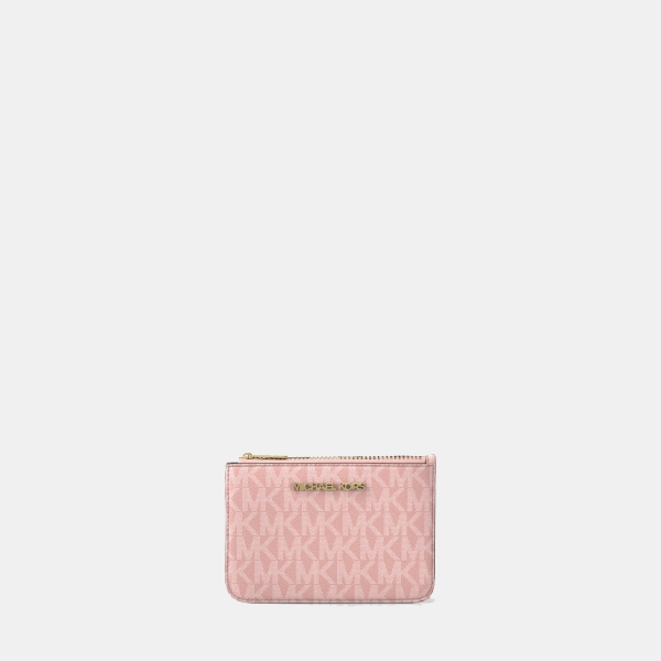 Michael Kors Outlet Jet Set Travel Small Signature Logo Coin Purse - PWD BLSH MLT