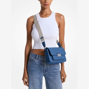 Michael Kors Outlet Bradshaw Medium Leather Messenger Bag - Image 5