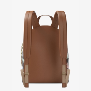Michael Kors Outlet Slater Medium Printed Signature Logo Backpack - BROWN - Image 4