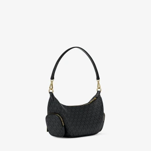 Michael Kors Outlet Merritt Small Signature Logo Convertible Shoulder Bag - BLACK - Image 6