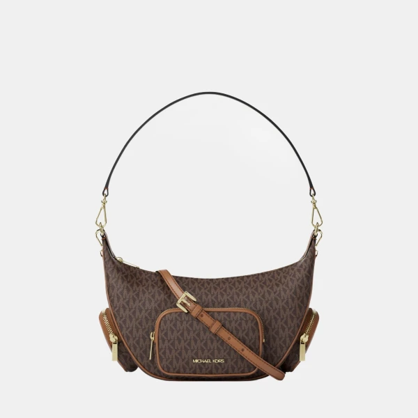 Michael Kors Outlet Merritt Medium Signature Logo Convertible Shoulder Bag